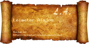 Leimeter Alajos névjegykártya